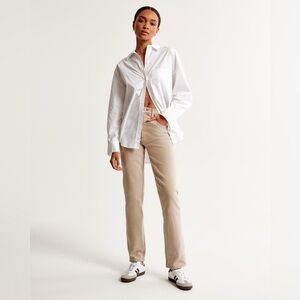 Abercrombie & Fitch The 90s Straight Ultra High Rise Curve Love Beige Size 28|6R